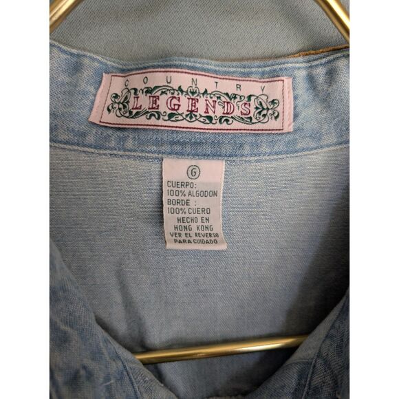 Vintage Country Legends 90s Denim and Suede Southwest Themed Vest New with Tags! - Picture 8 of 11